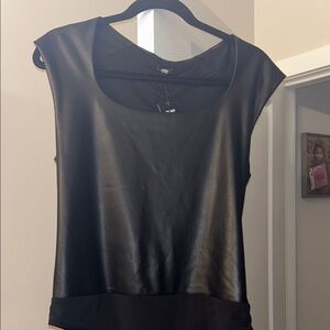 Express Black Faux Leather Women's Blouse